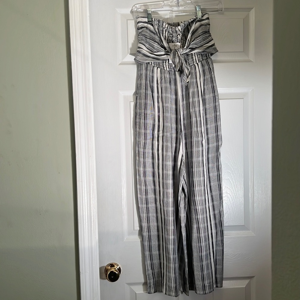 LSpace jumpsuit striped Gray /White Size S